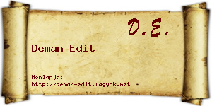 Deman Edit névjegykártya